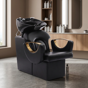 Z New Design Luxury Reclining Modern Salon Furniture Shampoo <b>Bed</b> Hair Stainless Steel Base PVC Leather Comfortable Chair - Product Image 1