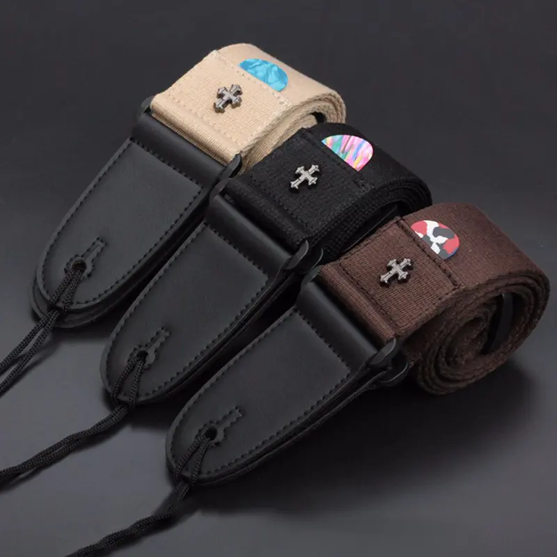 Персонализированные кожаные ремешки для гитары с карманом для электрического акустического винтажного перекрестного гитарного ремня аксессуары для гитары