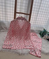 Pakaian Tidur Wanita 2 Potong Lengan Panjang Warna Sesuai Pesanan MOQ Rendah, Bahan Sutra Satin Nyaman, Desain VS Piyama