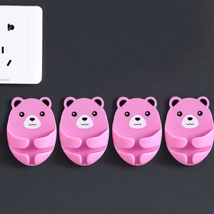 No-drill, strong, traceless cartoon plug <b>hook</b>, wall-mounted <b>kitchen</b> bear plug storage <b>hook</b> - Product Image 4