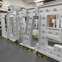 Led curvo Carta de amor Luz grande Señal de pared de neón inalámbrica Letras de marquesina 3D