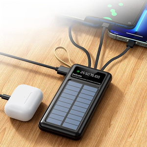 Bancos de Energía Solares de <span class=keywords><strong>1</strong></span>/20000 mAh en Oferta, Carga Rápida, Cable 4 en <span class=keywords><strong>1</strong></span>, Puertos de Entrada y Salida Dobles, Gran Capacidad - Product Image 4