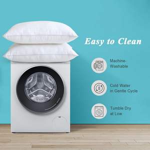 Juego de 2 Fundas de Almohada de Tamaño Estándar, 100% Algodón, Relleno de Gel Poliéster Alternativo a Plumón, Suaves, Medianas, Ajustables, Estilo Hotel - Product Image 6