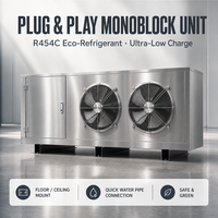 Unité de réfrigération monobloc ARKREF R454C Plug and Play SGDVH15Y 11,32 kW, unité de condensation refroidie par eau, sans salle technique