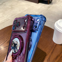 Étui de luxe avec anneau miroir scintillant pour iPhone 18 Pro Max 17 Air 16 15 Plus 14 13 12 11, coque plaquée avec support