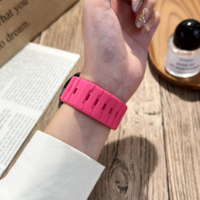 Eraysun Unisex De Montre Watch Bands Soft 18mm 20mm 22mm Watch Band Flat-Head Dragon Scale Magnetic Silicone Watch Strap