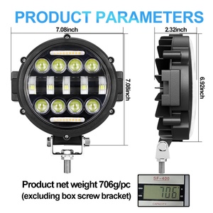 Nouveau produit : Feux de jour à 13 LED 51W, projecteur de travail LED 51W à puce 3535, module lumineux LED 7 pouces pour véhicule - Product Image 6