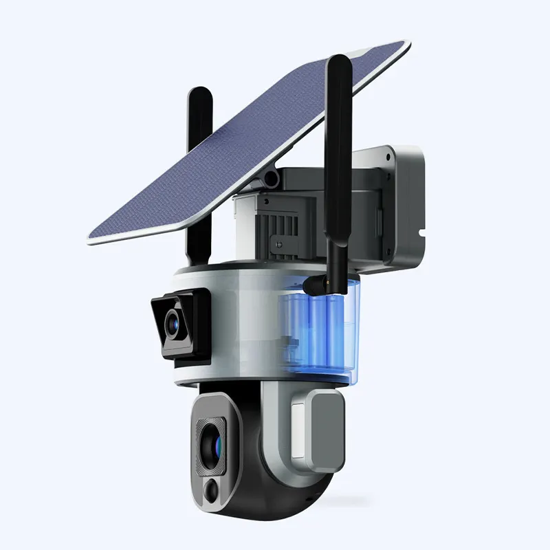 Direkt ab Werk hochwertige CCTV Hd 8 Mp kabelloses WLAN 4G Solarpanel Batterie Kamera Doppellinse Sicherheitskamera