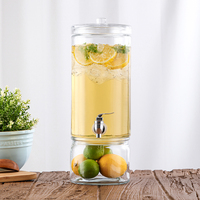 Grand distributeur de boissons commercial de 4L avec infuseur de fruits pour la famille et les fêtes Boissons en verre