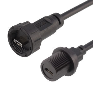 Connecteur Type C étanche, <span class=keywords><strong>Micro</strong></span> <span class=keywords><strong>USB</strong></span>, <span class=keywords><strong>prise</strong></span> femelle à montage arrière avec câble 0,3M 0,5M 1M, type fileté - Product Image 1