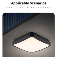 Applique murale extérieure LED carrée 24W en aluminium de haute qualité, étanche IP65, à montage en saillie, avec verre trempé et garantie de 3 ans