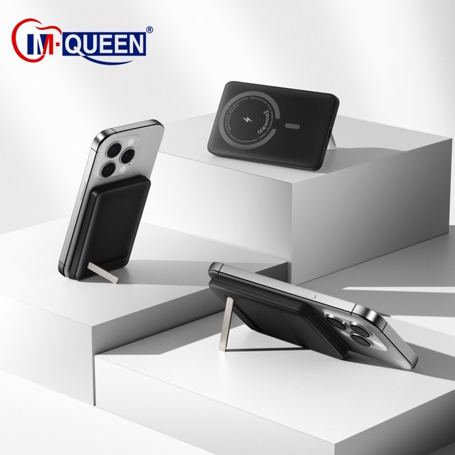 Custom Logo Magnetic Wireless Power Bank 5000mAh/10000mAh Ultra Slim Fast Charging 22.5W Li-Polymer Holder for iPhone