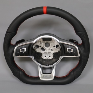 พวงมาลัยสีดำแบบกำหนดเองพร้อมแป้นเปลี่ยนเกียร์สำหรับ VW Polo <span class=keywords><strong>Golf</strong></span> 6 7 GTD GTI GTS R Line MK7 Jetta Passat B7 B8 - Product Image 2
