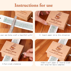 Caja de música de madera personalizada con manivela con mecanismo de canción, regalo de Navidad romántico para parejas, recuerdo de aniversario personalizado - Product Image 5