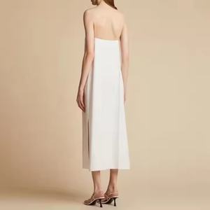 Robe longue midi décontractée et élégante pour femmes, 100% lin, écologique, motif uni, pour les fêtes de printemps et les adolescentes - Product Image 3