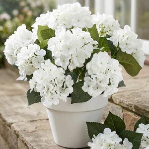 Bouquets de fleurs artificielles d'hortensias 4 pièces <span class=keywords><strong>Daynight</strong></span>, résistants aux UV, fausses fleurs pour centres de table en vase, emballés pour fêtes et mariages - Product Image 5