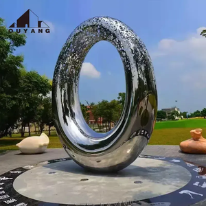 QUYANG Scultura in Acciaio Inossidabile a Specchio per Giardino, Grande Opera d'Arte Astratta Moderna Personalizzata per Decorazione Esterna <span class=keywords><strong>Immobiliare</strong></span> - Product Image 3