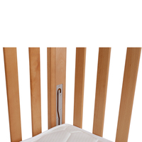 Lit bébé pliable en bois de hêtre de classe A EASTON, design européen, avec base de matelas réglable en hauteur, pour hôtel