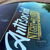 Conception personnalisée Logo résistant aux intempéries arc-en-ciel Laser vinyle décalcomanies de voiture holographique avant pare-brise bannière autocollants de fenêtre personnalisés