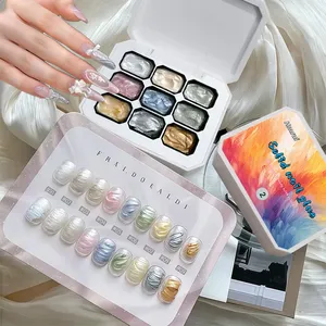 Vernis à ongles gel solide effet nacré 9 couleurs, réutilisable, style sirène, longue tenue, à retirer par trempage, compatible UV/LED - Product Image 1