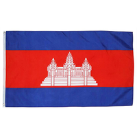 Drapeaux nationaux des pays d'Asie 3x5 pieds en polyester pour l'extérieur Vietnam, Philippines, Thaïlande, Brunei, Cambodge, Singapour