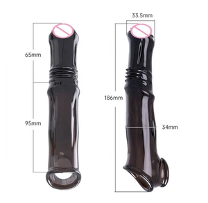 Juguetes Sexuales para Hombres Adultos, Condón Reutilizable de TPE con Vibrador y Masajeador, Extensor de Pene para Agrandamiento y Retraso de la Eyaculación - Product Image 4