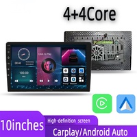 Autoradio universel 2 DIN 10 pouces avec CarPlay sans fil, Android Auto, récepteur BT, WiFi, GPS, navigation, sortie AV