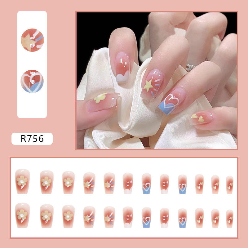 Custom Logo 24pcs Gel Press on Nails Building Gel French Fake Nails Wholesale Thick Short Nails Press on Tips