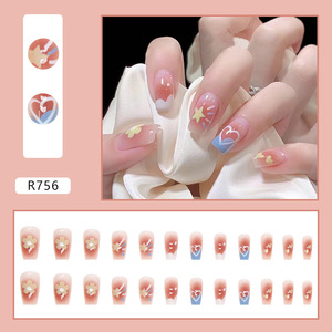 Faux <span class=keywords><strong>ongles</strong></span> français à appliquer en gel, 24 pièces avec logo personnalisé, vente en gros de pointes d'<span class=keywords><strong>ongles</strong></span> courts et épais - Product Image 4