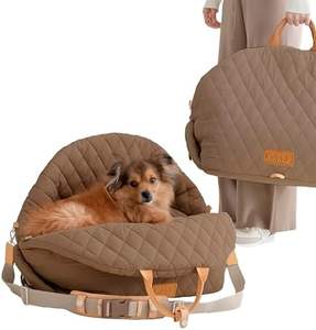 OEM 3-en-1 portador de mascotas a prueba de agua patrón sólido almohada almacenamiento bolsillo correa de seguridad gatos 18 libras cachorro asiento de coche perro cama cartón - Product Image 1