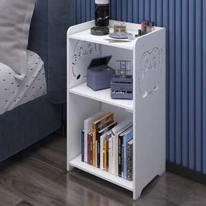 Simple Modern 3 Tier Bedside Cabinet Wood <b>Plastic</b> Composite Storage <b>Shelf</b> For Home Bedroom Use - Product Image 3
