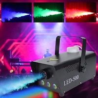 Machine à fumée en acier inoxydable 500W RGB 3 LED, machine à brouillard multicolore avec télécommande 2CH DMX, éjecteur de scène pour fête DJ Disco