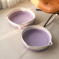 ZX vente chaude tissé à la main en osier rotin coton corde paniers lit pour animaux de compagnie pour chiens et chats jonc de mer maison pour animaux de compagnie meilleur prix