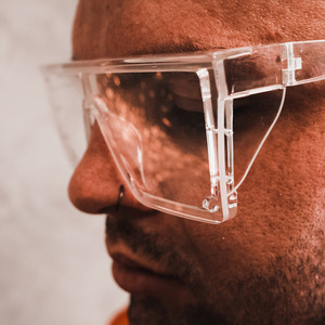 LMA ANSI Z87.1 Custom Logo Brand Transparent Goggles INS Oversize Frame Square UV400 Unisex High Quality 2025 Safety <b>Sunglasses</b> - Product Image 1