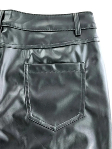 <span class=keywords><strong>Pantaloni</strong></span> da <span class=keywords><strong>Uomo</strong></span> Personalizzati in Ecopelle Stile Ciclista, <span class=keywords><strong>Pantaloni</strong></span> in PU Tinta Unita Stile Western, <span class=keywords><strong>Pantaloni</strong></span> alla Moda Slim-Fit a Gamba Dritta - Product Image 6