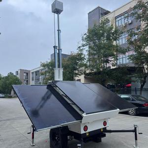 Usa Standard CCTV Trailer Tower Solar <b>Security</b> Trailer Monitoring System Without <b>Camera</b> for Parking Lots - Product Image 1