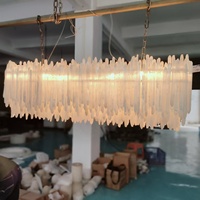 Lustre rectangulaire de luxe lustre de plafond en marbre blanc pour salle à manger salon Restaurant ferme