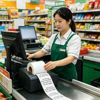 Étiquette adhésive thermique directe imperméable, papier synthétique vierge, autocollant code-barres, rouleau d'étiquettes de prix pour supermarché