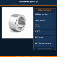Factory Wholesale Round Aluminum Bushing Flat Washer Metal Spacer