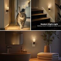 Veilleuse LED ZHILAI Mini Moderne Blanc Chaud en Plastique avec Capteur, Intensité Réglable, à Brancher, CRI80, Certifiée FCC pour Chambre, Couloir, Cuisine