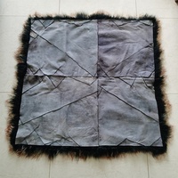 Tapis multicolore en peau de mouton mongole, doux et long, bouclé, moderne, en peluche, de forme carrée, pour chambre à coucher, salon