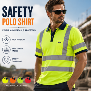 OEM ODM Custom Logo Breathable Quick Dry Industrial Uniform High Visibility Reflective Safety Men Workwear Polo Shirt - Product Image 1
