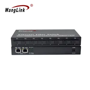Wanglink 100Mbps 8 SC Fiber with 2 RJ45 Port Reverse PoE Fibra Optica Switch Passive PoE Switch Support PoE Input