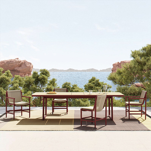 Ensemble de mobilier d'extérieur haut de gamme personnalisé pour hôtel, table et chaises de cour, résistant à l'eau et aux UV, chaises de <span class=keywords><strong>jardin</strong></span>, direct usine - Product Image 2