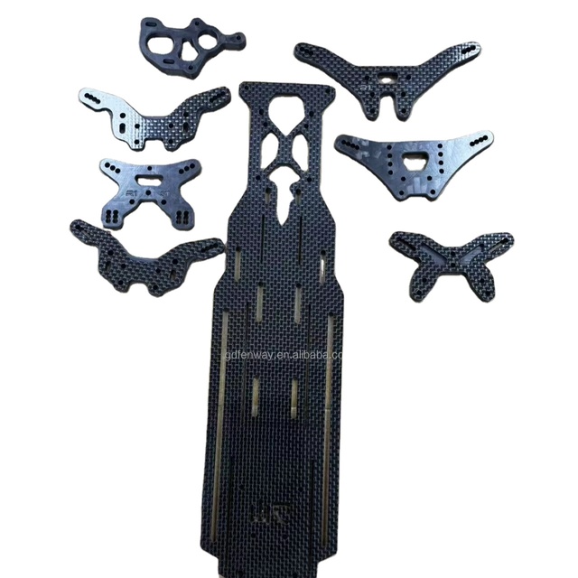 High Precision Custom CNC Machining Chamfering Carbon Fiber Panel Parts Carbon Fiber Sheet Cutting RC Racing Car Chassis