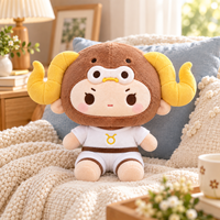 Peluche Mascotte du Zodiaque 2027 An de la Vache avec Logo Imprimé sur Vêtements, Personnalisation Professionnelle de Peluches Animaux (Taureau)