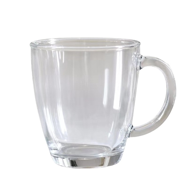 Manufacturer Transparent Glass Mug 200ml 285ml Drinking Glass Coffee Milk Tea Cup Mug with Handle