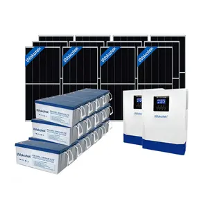 Système d'énergie solaire WAKATEK, 50kwh, 10kva, 15kva, énergie solaire pour banque d'énergie domestique d'hôtel