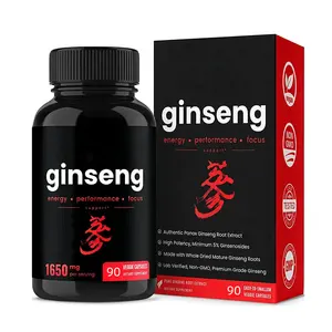 ฉลากส่วนตัวเกาหลีสีแดง Panax โสมแคปซูล1000มิลลิกรัม Ginsenosides สำหรับพลังงาน,ประสิทธิภาพและสุขภาพจิตยาสำหรับผู้ชายผู้หญิง