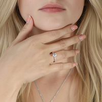Bague en argent sterling 925 classique de coupe princesse Rinntin SMOR08, bague en diamant moissanite, bagues de fiançailles et de mariage